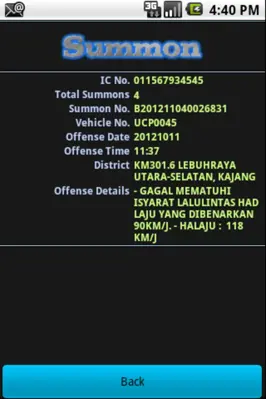 Malaysia JPJ Summons android App screenshot 7